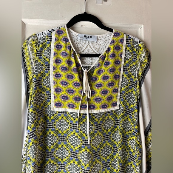 MSGM Silk Peasant Blouse IT 42 or US 6 - Picture 8 of 10